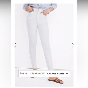 Nwt madewell 11 inch high rise skinny jeans
